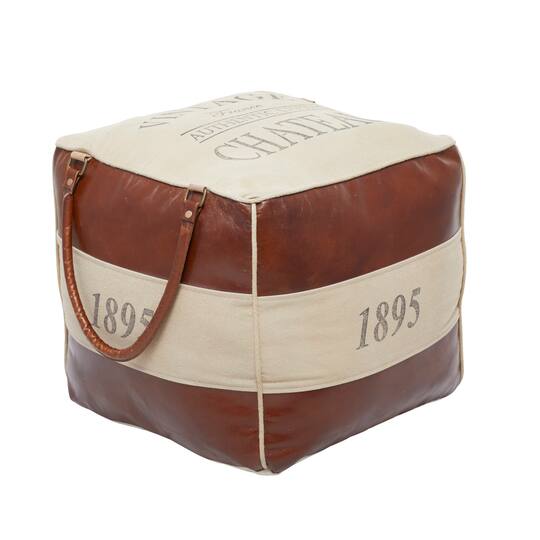Brown Canvas Rustic Stool